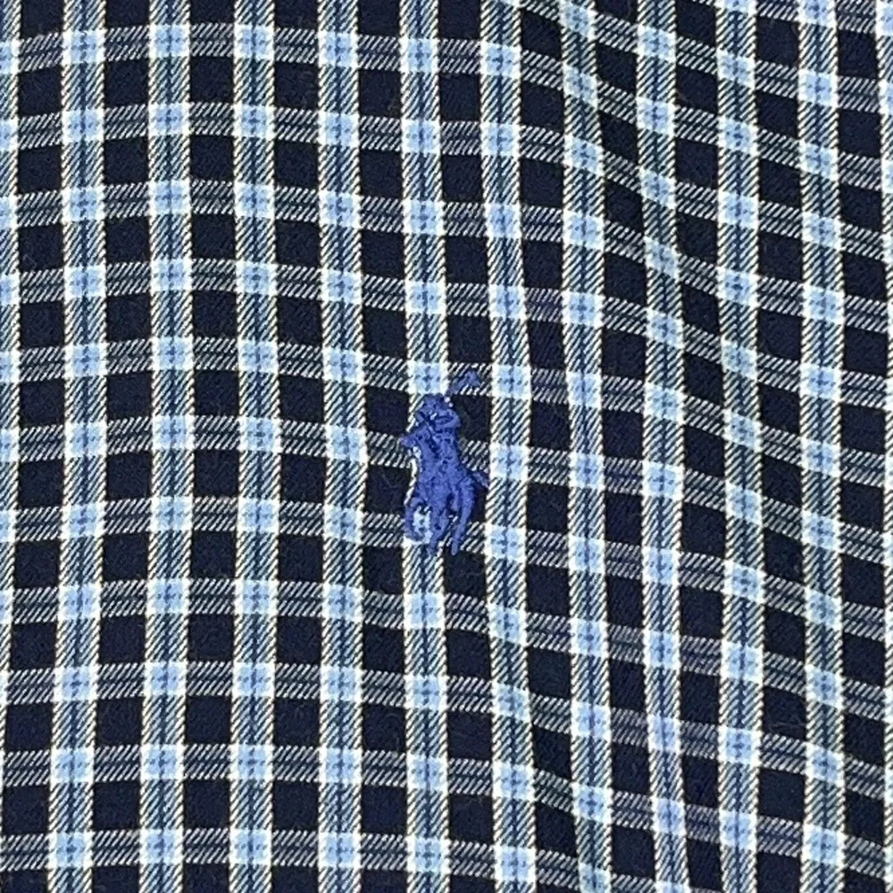 Ralph Lauren Boys Large Blue Plaid Brushed‎ Twill
